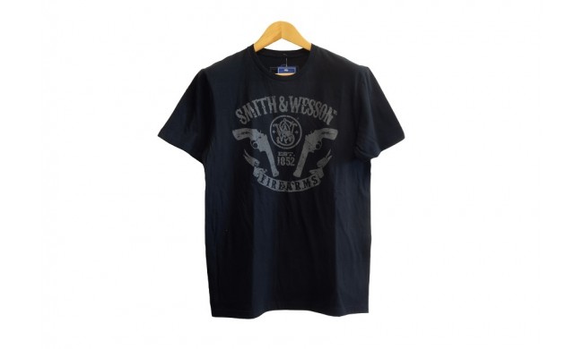 TEE SHIRT S&W BLACK 2 REVOLVERS - TAILLE L