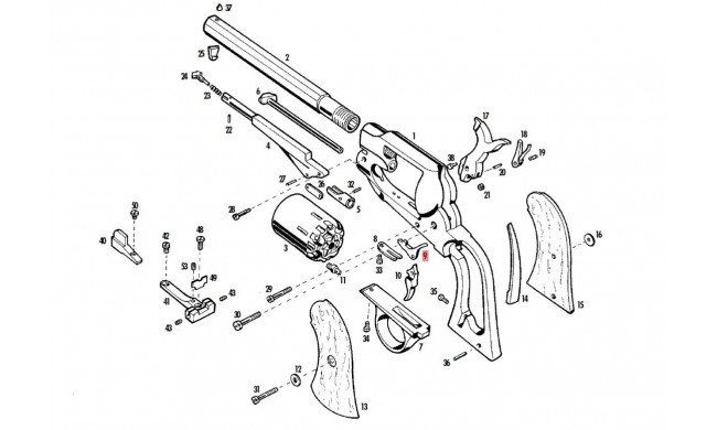 ARRETOIR DE BARILLET INOX PIETTA REMINGTON 1858