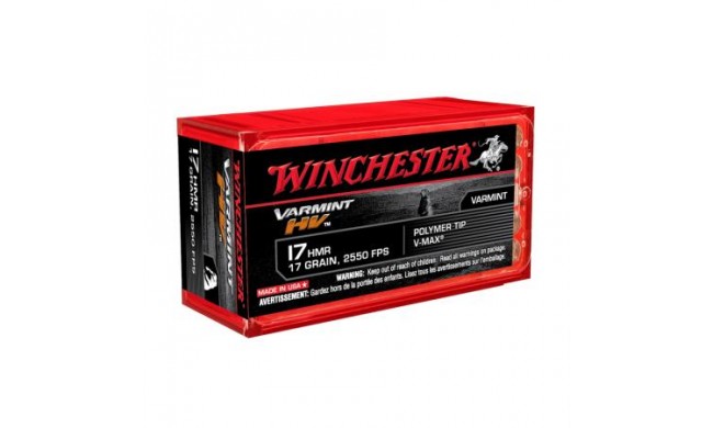 50 CARTOUCHES WINCHESTER VARMINT HV 17HMR V MAX 17GR