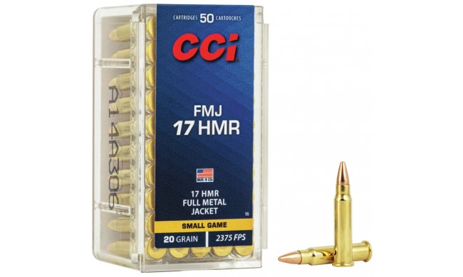 50 CARTOUCHES CCI 17HMR FMJ 20GR